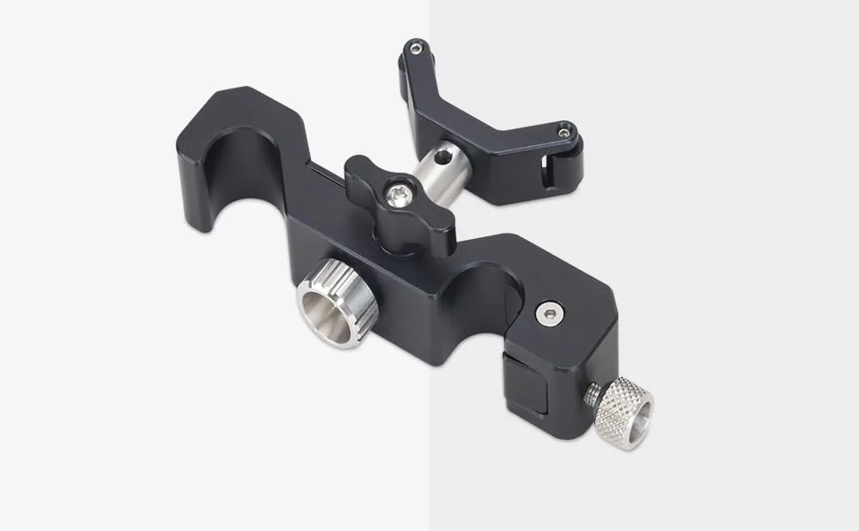 Nitze 15mm Universal Lens Support with Rolling Y-Bracket and 1/4, 3/8and M3 Height Extension Posts - N04B - Lens Support N04B - 5