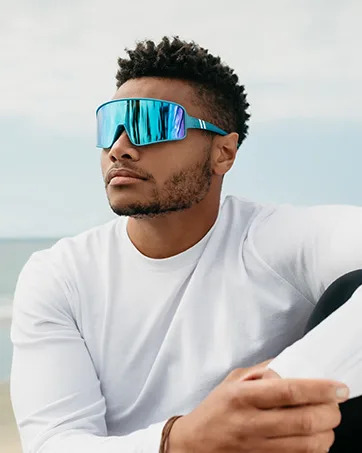 Blenders Eyewear Eclipse  Polarized Sunglasses  Wrap-Around Lens  100% UV Protection  For Men & Women Jaded Tiger - Blenders