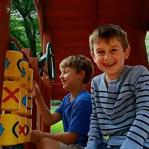 Gorilla Playsets 07-0010 Tic Tac Toe Spinner Activity Panel for Swing Sets, Yellow - Tic Tac Toe Boys