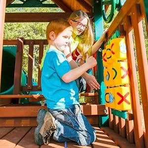 Gorilla Playsets 07-0010 Tic Tac Toe Spinner Activity Panel for Swing Sets, Yellow - Tic Tac Toe Unisex