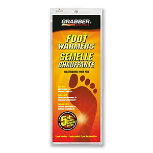 Grabber Foot Warmers Pair, 5 Hour, Small/Medium, 30 Count, Black, (FWSMES) - foot