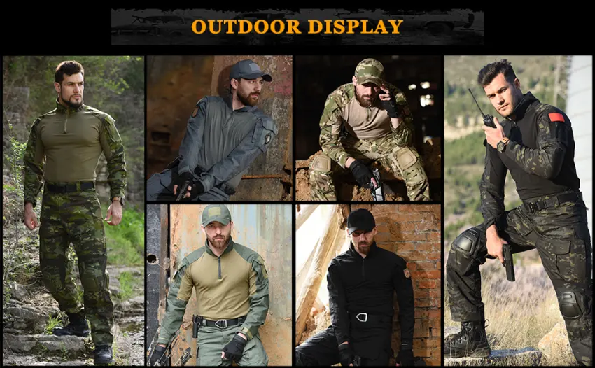 HANWILD Combat Pants Tactical Pant with Knee Pads Multicam Rip-Stop Trousers Airsoft Hunting Pants Black Small - tactical pants