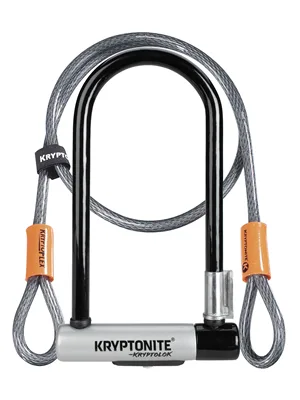 Kryptonite Kryptolok Standard 12.7mm U-Lock Bicycle Lock with FlexFrame-U Bracket & KryptoFlex 410 10mm Looped Bike Security Cable - product information 1