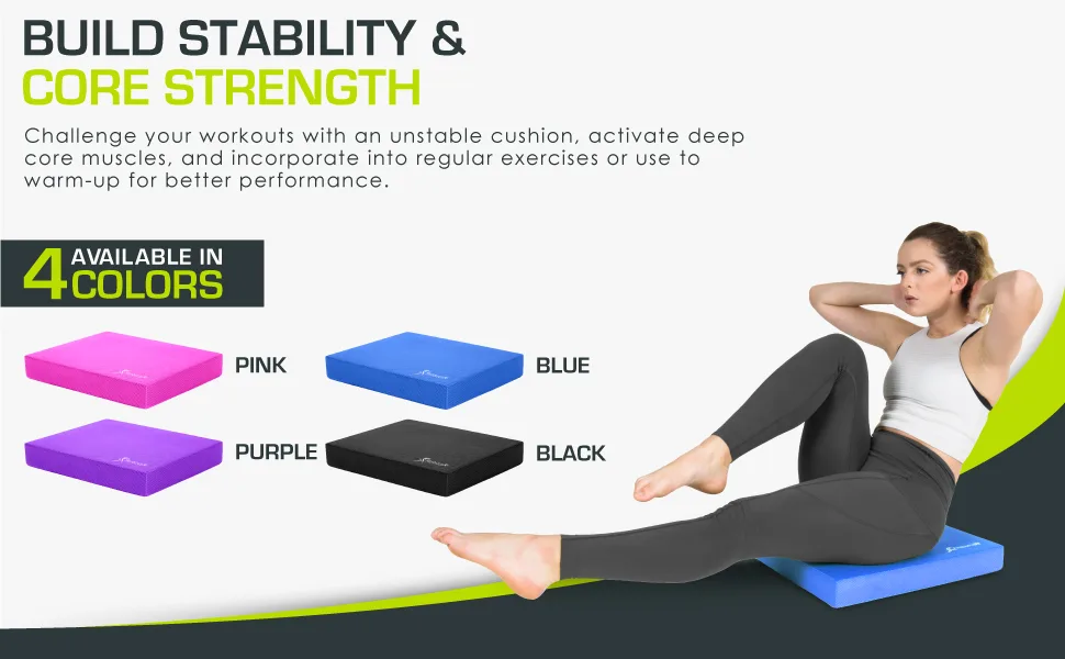 ProsourceFit Exercise Balance Pad Blue - XL - (18.75" x 15") - ab abdominal half mini treadmill under wiggle seat functional slide stepper workouts airex sliders