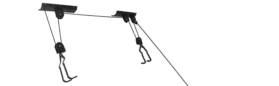 Bike Hanger  Overhead Hoist Pulley System with 100lb Capacity for Bicycles or Ladders  Secure Garage Ceiling Storage by Rad Cycle 2-pack - product information 5