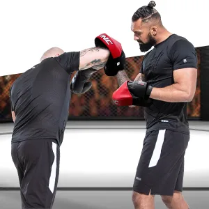 RDX Boxing Pads Focus Mitts, Maya Hide Leather Curved Hook and Jab Target Hand Pads, Great for MMA, Kickboxing, Martial Arts, Muay Thai, Karate Training, Padded Punching, Coaching Strike Shield Red - product information 14
