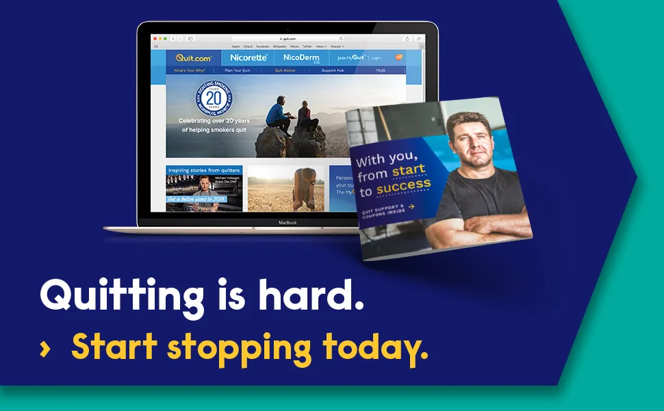 Nicorette Gum - quitting is hard. start stopping today
