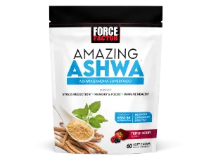 Force Factor Total Beets Soft Chews with Beetroot, Nitrates, L-Citrulline, Grapeseed Extract, & Antioxidants, Healthy Energy Supplement with Elite Ingredients for Heart, Superfood, 120 Count, 2-Pack - Amazing Ashwa Soft Chews
