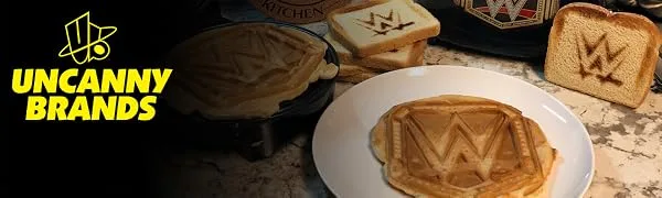 Uncanny Brands WWE Championship Belt Waffle Maker- Start Your Breakfast Like A Champion- Waffle Iron - WWE BREAKFAST
