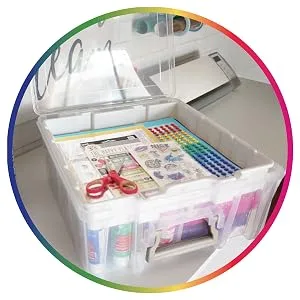 ArtBin 6990SO Super Satchel Double Deep with Removable Dividers, Large Portable Art & Craft Storage with Handle, Clear/Gold Clear & Gold Double Deep 1 Pack Organizers - product information 4
