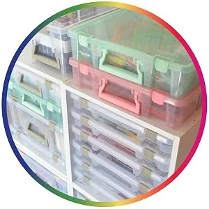 ArtBin 6990SO Super Satchel Double Deep with Removable Dividers, Large Portable Art & Craft Storage with Handle, Clear/Gold Clear & Gold Double Deep 1 Pack Organizers - product information 5