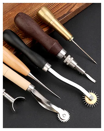 50 Pieces Leather Working Tools and Supplies with Leather Tool Box Prong Punch Edge Beveler Wax Ropes Needles Perfect for Stitching Punching Cutting Sewing Leather Craft Making - Leather Handmade