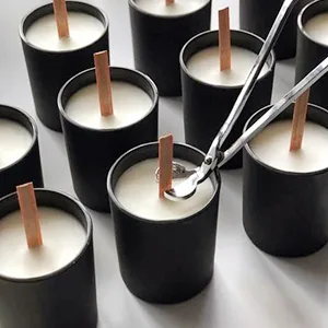 SUPMIND 12 Pack 10oz Glass Candle Jars with Lids and Sticky Labels, Empty Candle Jars for Making Candles Bulk Containers(Matte Black) Matte Black 10oz - product information 3