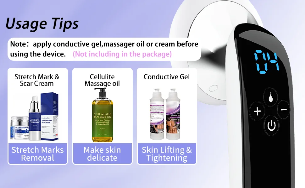 CXGRISE Body Shaping Machine Belly Arm Cellulite Stretch Mark Massager Tightening Device for Leg - usage tips