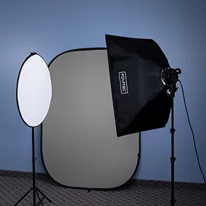 Fovitec 7'6" Spring Cushioned Collapsible Background Stand Kit with Clip for Pop Up Backdrops, Chroma Key Green Screens, and Foldable Disc Reflectors classic - reflector mount