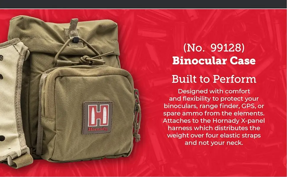 Hornady Binocular Case/Harness - Durable, Lightweight Binocular Holder with Form-Fitting X Panel for Comfort & Hands-Free Wear Binocular Case - 99128 - Hornady Binocular Case