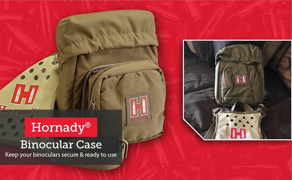 Hornady Binocular Case/Harness - Durable, Lightweight Binocular Holder with Form-Fitting X Panel for Comfort & Hands-Free Wear Binocular Case - 99128 - Hornady Binocular Case