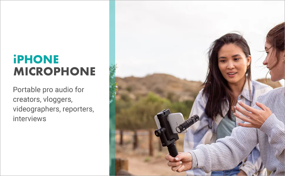 Movo DoubleMic-DI Dual Capsule Microphone for iPhone- Two-Sided Cardioid Condenser iPhone Microphone for Video Recording- Professional Microphone for iPhone, iPad, iOS- Apple Lightning MFi Certified - movo