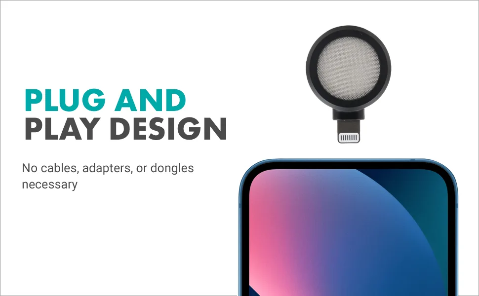 Movo DoubleMic-DI Dual Capsule Microphone for iPhone- Two-Sided Cardioid Condenser iPhone Microphone for Video Recording- Professional Microphone for iPhone, iPad, iOS- Apple Lightning MFi Certified - movo