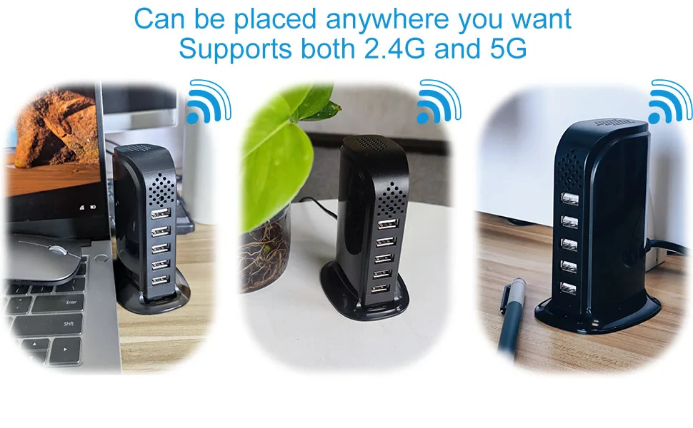 Hidden Camera USB Charger Camera WiFi USB Hub Spy Camera Nanny Cam HD Wireless Security Cameras Indoor USB Tower Covert Cam Motion Detection for Home Office Surveillance - home security camera