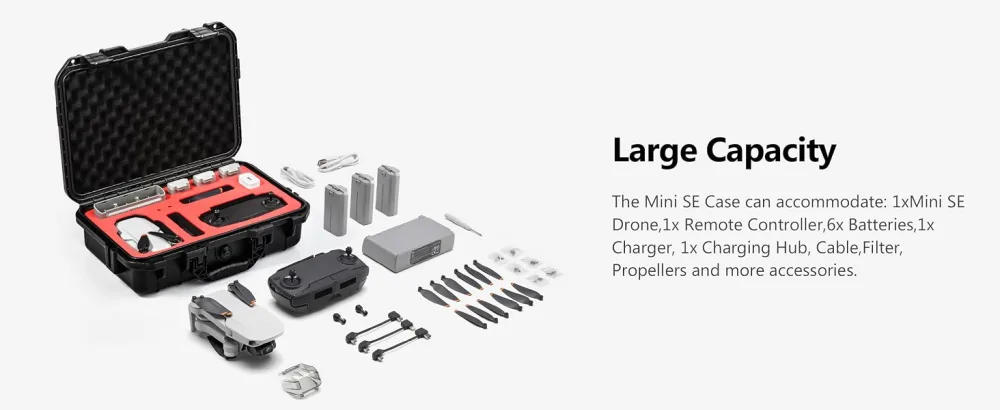 Tomat Mini SE Case Waterproof Hard Carrying Case for DJI Mini SE Fly More Combo Accessories - Tomat Waterproof Hard Case for DJI Mini SE Accessories