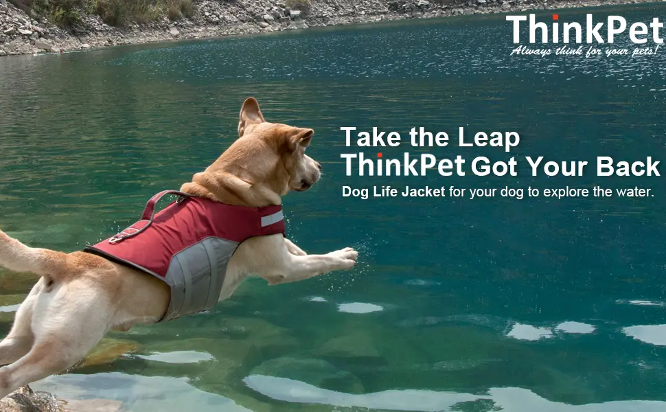 ThinkPet Dog Life Jacket Reflective Lifesaver Floating Vest Adjustable - ThinkPet Dog Life Jacket 1