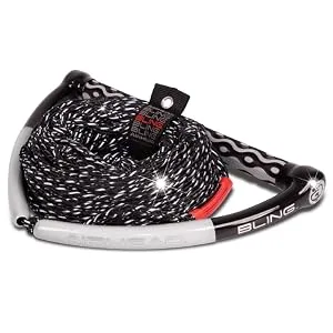 Airhead Bling Stealth Wakeboard Rope, 5 Sections, 75-Feet - Bling Stealth Wakeboard Rope