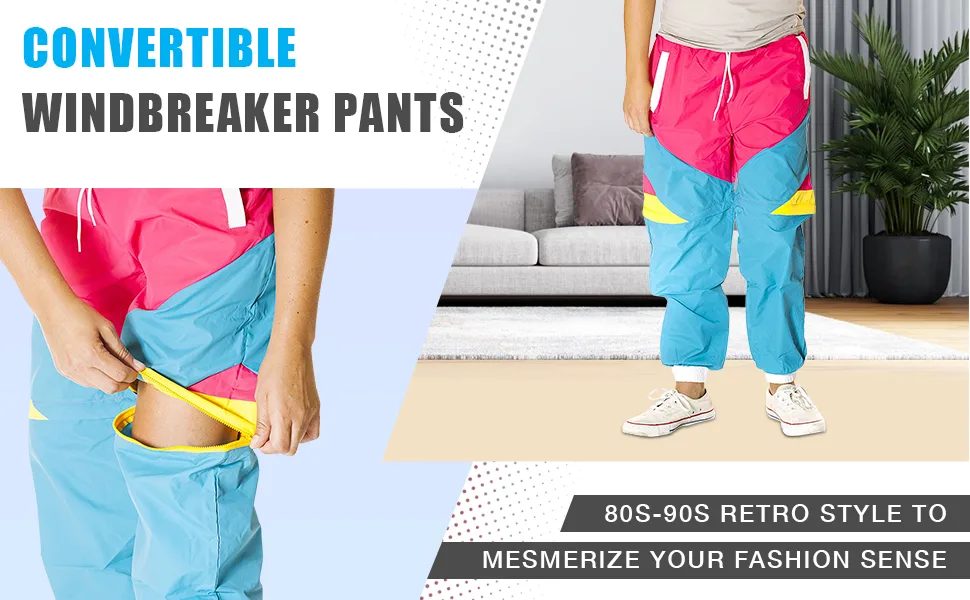 Funny Guy Mugs 80s & 90s Retro Neon Windbreaker Pants Large Like Totally Neon - product information 2