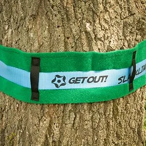 Get Out! Slackline Beginner Kit for Kids and Adults  Classic Slackline with Training Line Complete Kit - product information 4