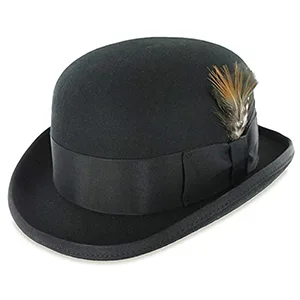 Belfry Bowler Derby 100% Pure Wool Theater Quality Hat in Black Brown Grey Navy Pearl Green Large Black - product information 4