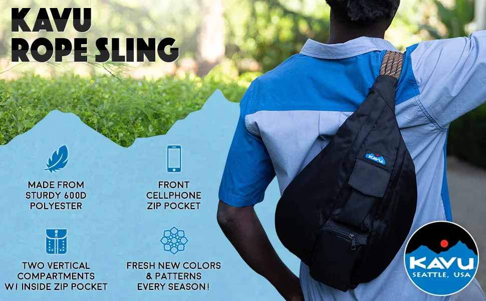 KAVU Rope Sling - Compact Lightweight Crossbody Bag One Size Color Run - Rope Sling