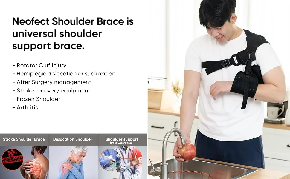 NEOFECT Shoulder Brace - Stroke Shoulder Dislocation Subluxation Brace Support Sling Stroke Recovery Equipment (Left) - product information 8