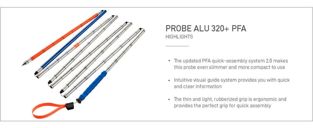 Ortovox Avalanche Probe Aluminum 320 PFA, Avalanche Probe for Search & Rescue - ortovox