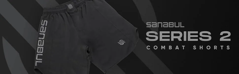 Sanabul Series 2 Combat Training Shorts for MMA Jiu Jitsu Boxing and Fitness Black/Charcoal Medium - Series 2 shorts