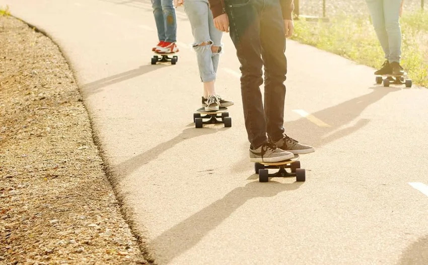Summit Board Co Short Longboard Skateboard Deck with Precision Bearings and Rugged Wheels for Beginners and Experienced Skaters, Wide Mini Balanced Design Pixels - big style summit board co cruise skateboard
