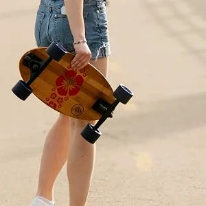 Summit Board Co Short Longboard Skateboard Deck with Precision Bearings and Rugged Wheels for Beginners and Experienced Skaters, Wide Mini Balanced Design Pixels - easy to learn cruiser skateboard