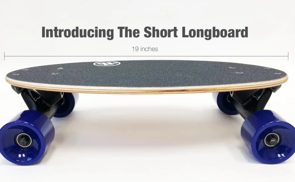 Summit Board Co Short Longboard Skateboard Deck with Precision Bearings and Rugged Wheels for Beginners and Experienced Skaters, Wide Mini Balanced Design Pixels - Mini Longboard cruise