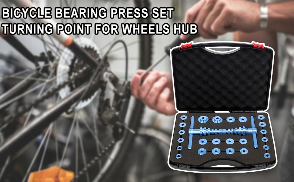 Bicycle Bearing Press Set For Wheels/Hub Bearing Installation Bicycle Soft Tail Frame Turning Point Bearing Hub Assembly Tool-25pcs - Bicycle Bearing Press Set