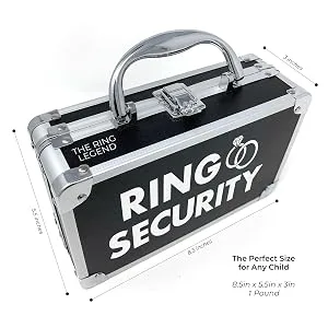 THE RING LEGEND Ring Security Ring Bearer Briefcase, Hat, and Earpiece - Kids/Youth Size Cap - Wedding Ring Security Case for Kids - Special Agent Ring Bearer Box for Boys Security - THE RING LEGEND Ring Bearer Ring Security Case