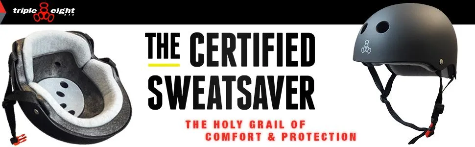 Triple Eight THE Certified Sweatsaver Helmet for Skateboarding, BMX, and Roller Skating, Rainbow Sparkle Black, Large / X-Large - THE Cert Header