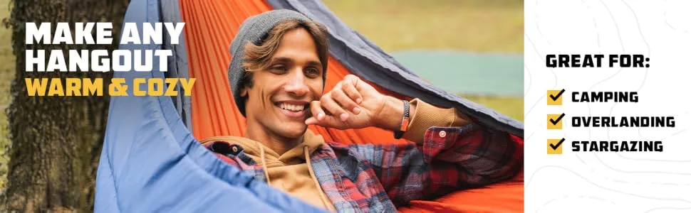 Wise Owl Outfitters Hammock Underquilt for Camping Hammock - Insulated Synthetic Underquilt for Single and Double Hammocks Grey - warm and cozy