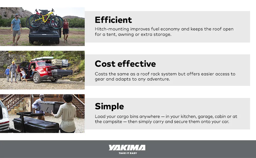 YAKIMA, EXO GearTotes, Collapsible Organizing Tote Accessory for EXO GearLocker (Part of The EXO Hitch Rack System), 2-Pack - Efficient. Cost effective. Simple.