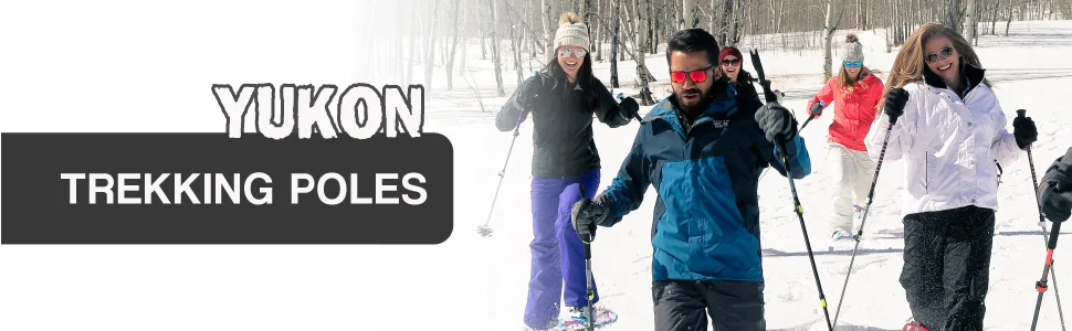 Yukon Charlie's Pro Trekking Poles, Fast Lock Adjustment System, Trekking and Snow Baskets Included - Poles