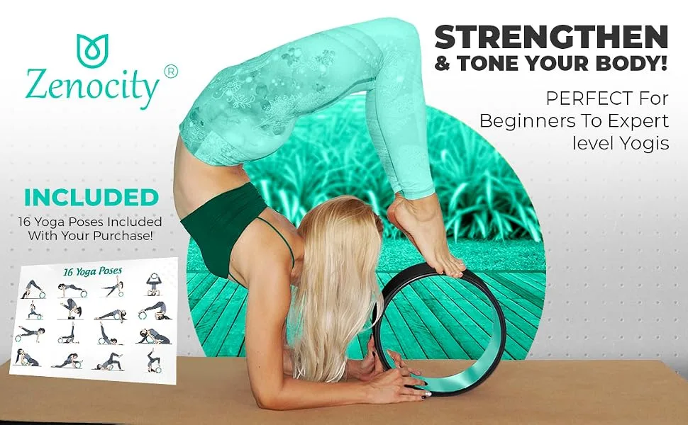 Yoga Back Roller - Yoga Wheel for Stretching and Back Pain Relief - Back Stretcher - Foam Roller - Best Balance Accessory for Stretching - Thick Padding for Comfort - Improve Flexibility Single - Photo 2
