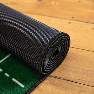 PuttOut Slim Golf Putting Mat - Green - 94.5 inches x 9.8 inches Gray - Rolls Flat