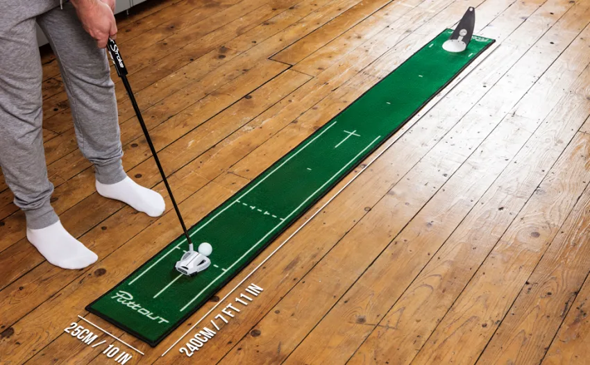 PuttOut Slim Golf Putting Mat - Green | 94.5 x 9.8 - Gray | Buy