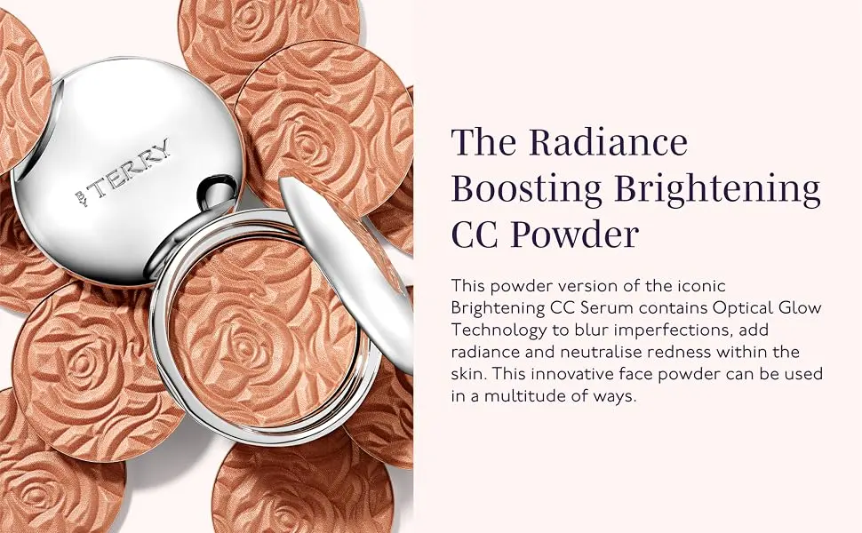 By Terry Brightening CC Powder | Highlighter and Bronzer Makeup | Optical Glow Technology Adds Radiance and Neutralises Redness | 10g (0.35 oz) - Brightening CC Powder