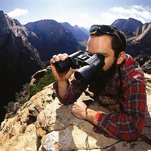 Bushnell PowerView 10 x 50mm Porro Prism Instafocus Binoculars, Realtree AP - mountain view