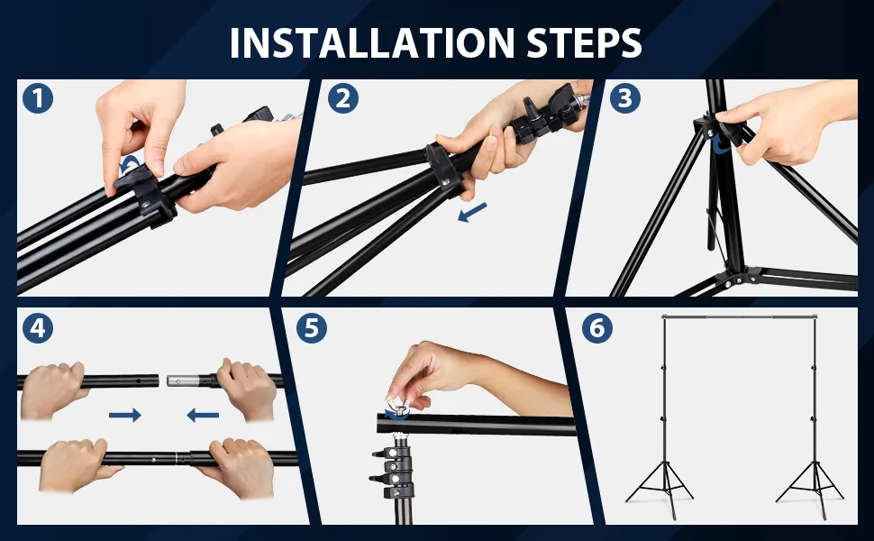 PHOPIK Photo Studio Backdrop Stand, 10ft Adjustable Photo Background Holder, Back Drop Banner Stand Support System Kit for Portrait & Studio Photography, Birthday Party - product information 5