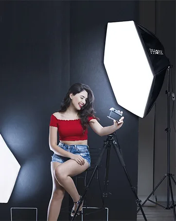 PHOPIK Photo Studio Backdrop Stand, 10ft Adjustable Photo Background Holder, Back Drop Banner Stand Support System Kit for Portrait & Studio Photography, Birthday Party - softbox